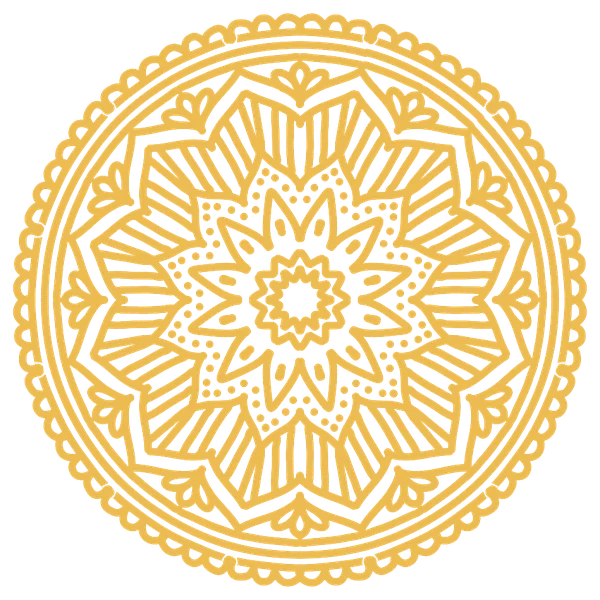 Ornate gold sun mandala emblem representing the dawn hours of the Ayurvedic Dincharya daily routine