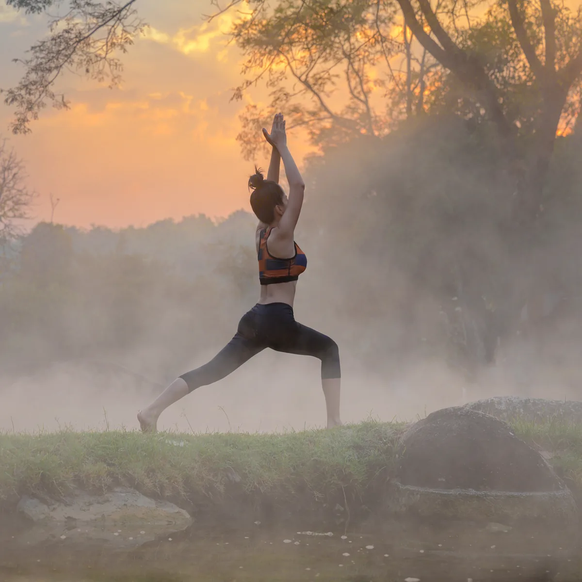 Weight management programme at our Ayurveda retreat in Haridwar, sunrise yoga session